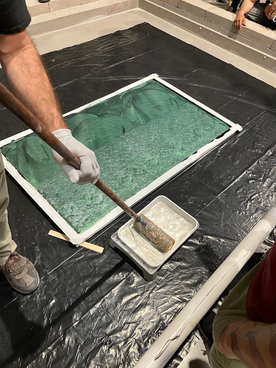 Custom epoxy countertop with stone-inspired finish